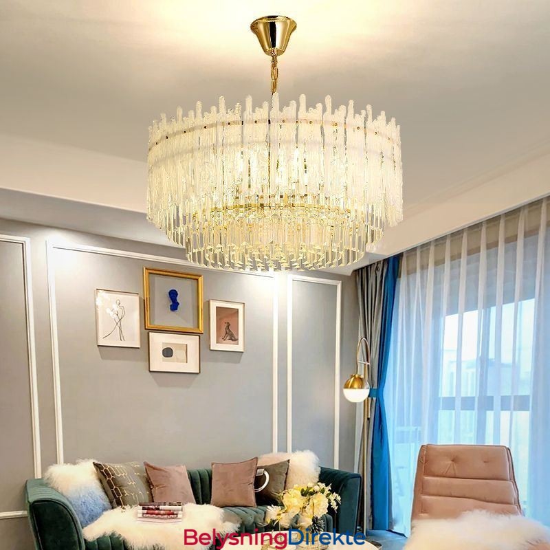 Krystall Rund Korall Taklampe Pendellampe