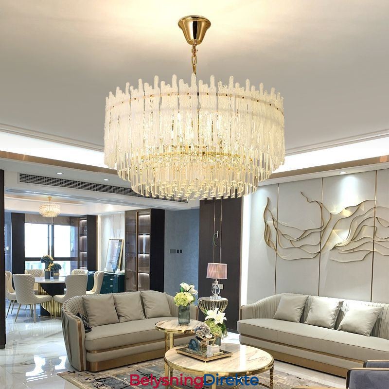 Krystall Rund Korall Taklampe Pendellampe