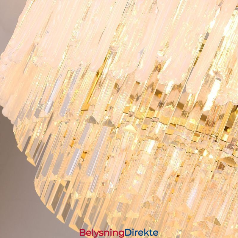 Krystall Rund Korall Taklampe Pendellampe