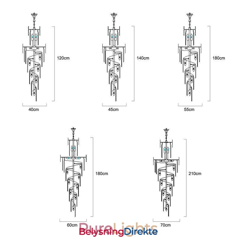 Glitrende Pendellampe Stor Taklampe
