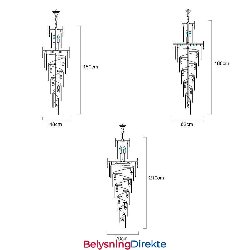 Europeisk Pendellampe Stor Taklampe
