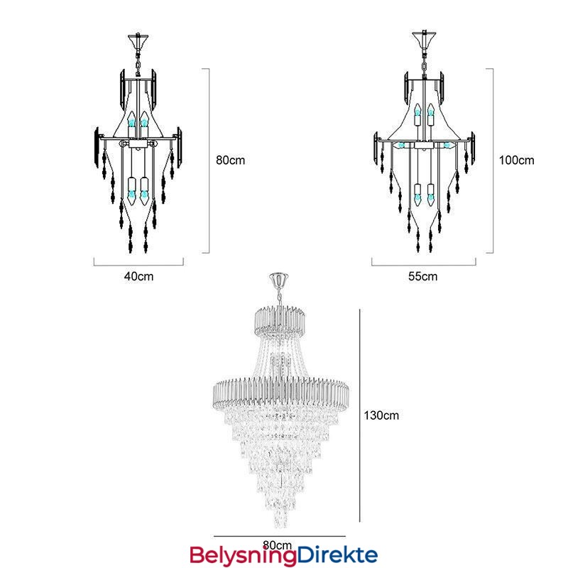 Moderne Krystall Pendellampe Konisk Taklampe