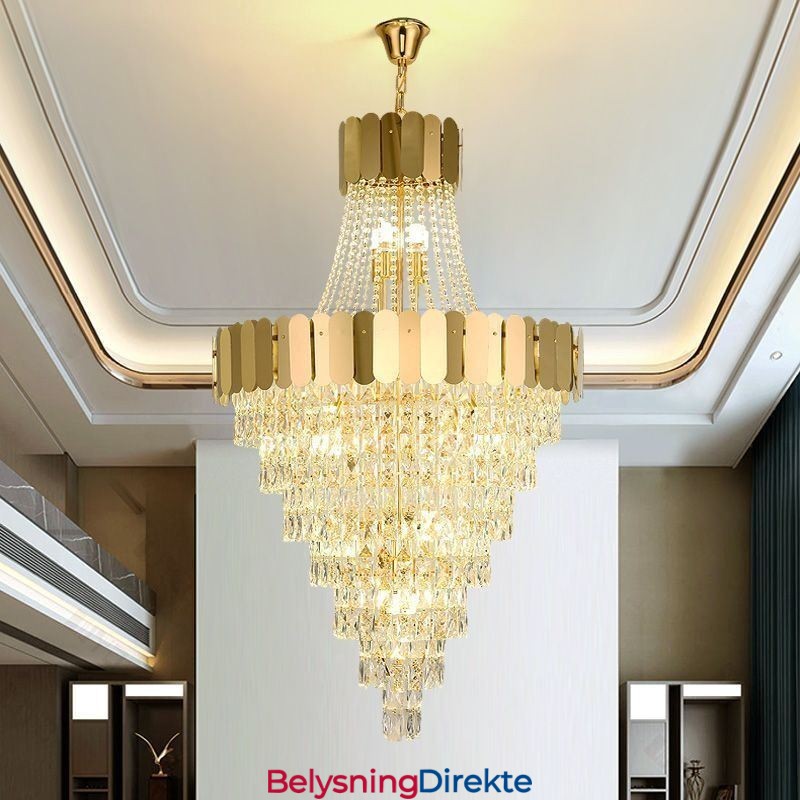 Europeisk Krystall Pendellampe Konisk Hengelampe