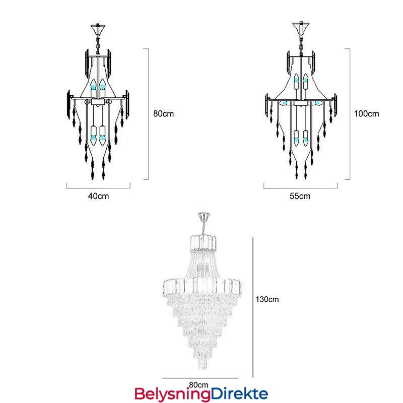 Europeisk Krystall Pendellampe Konisk Hengelampe