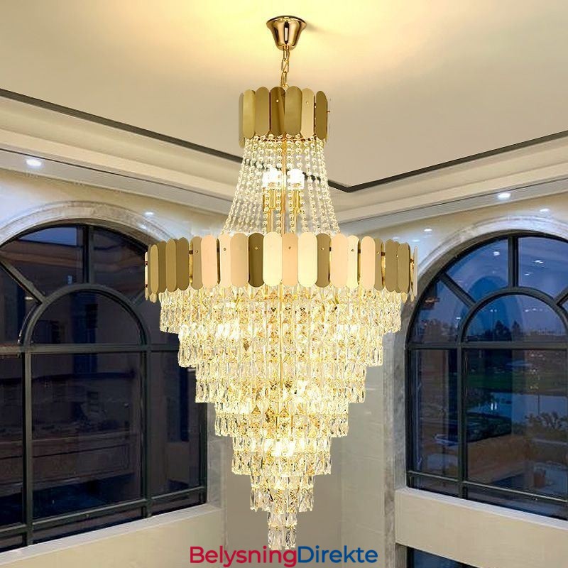 Europeisk Krystall Pendellampe Konisk Hengelampe