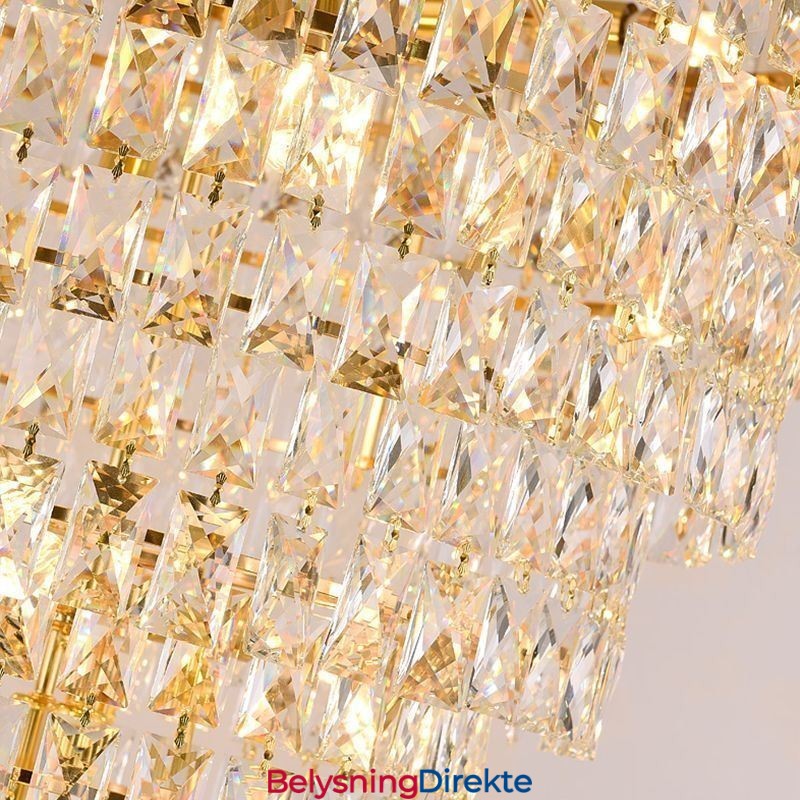 Europeisk Krystall Pendellampe Konisk Hengelampe