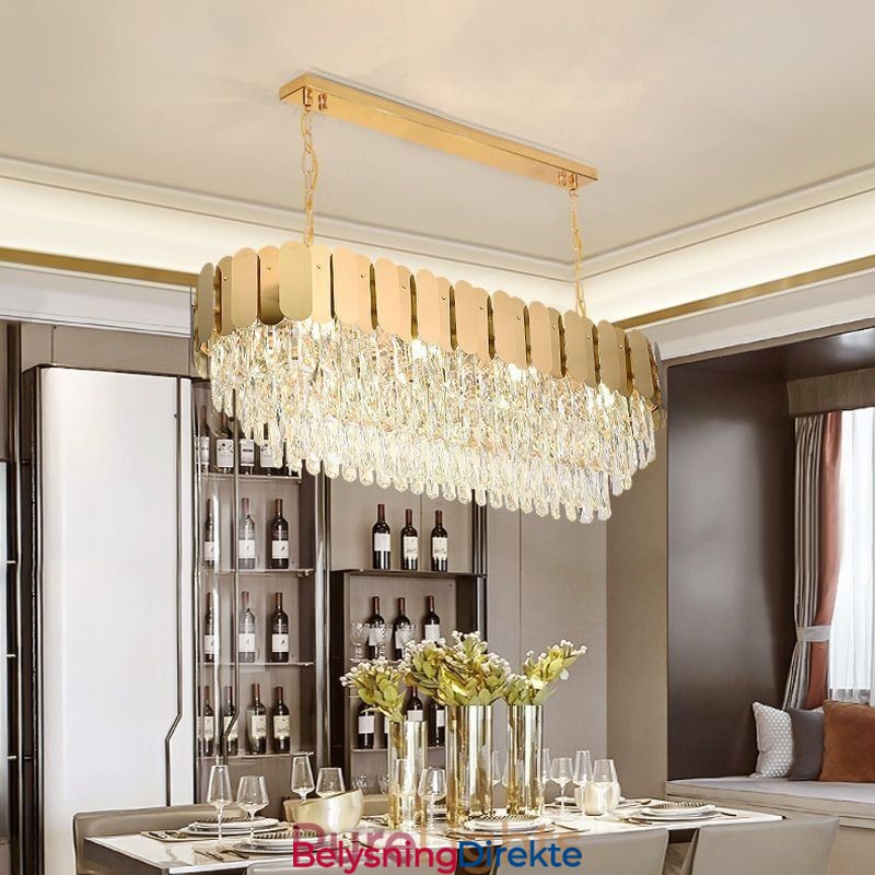 Krystall Pendellampe Luksuriøs Oval Taklampe