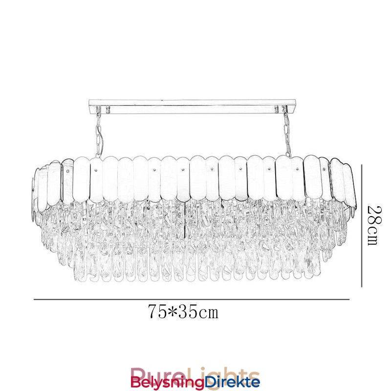 Krystall Pendellampe Luksuriøs Oval Taklampe