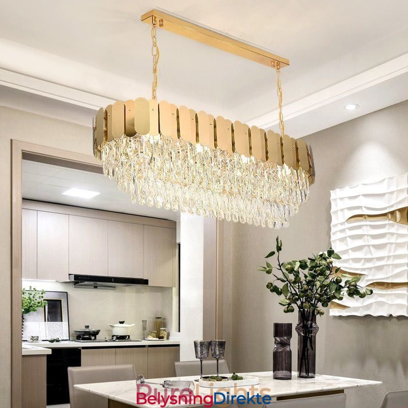 Krystall Pendellampe Luksuriøs Oval Taklampe