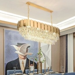 Krystall Pendellampe Luksuriøs Oval Taklampe