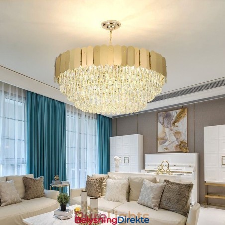 Moderne Pendellampe Krystall Rund Hengende Taklampe