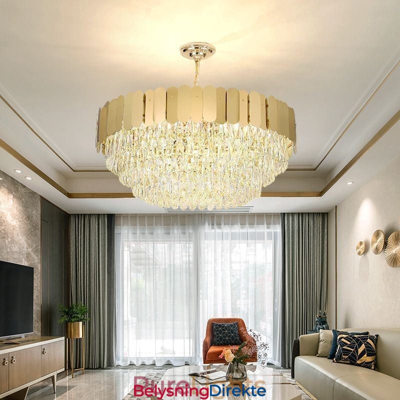 Moderne Pendellampe Krystall Rund Hengende Taklampe