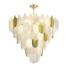 Krystall Elegant Bladformet Taklampe Med Pendellampe