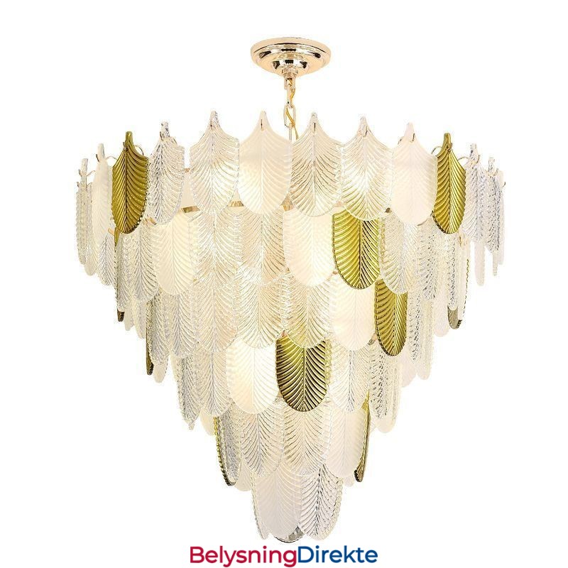 Krystall Elegant Bladformet Taklampe Med Pendellampe