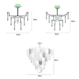 Krystall Elegant Bladformet Taklampe Med Pendellampe