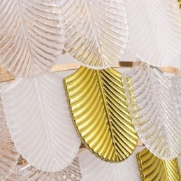 Krystall Elegant Bladformet Taklampe Med Pendellampe