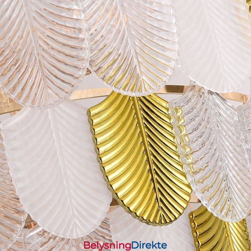 Krystall Elegant Bladformet Taklampe Med Pendellampe