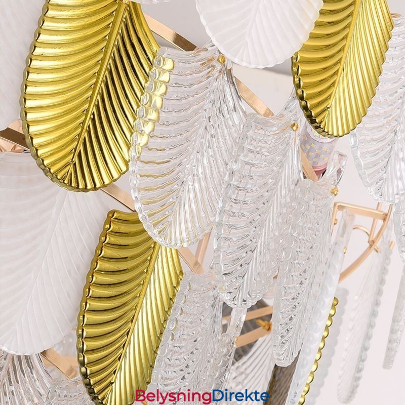 Krystall Elegant Bladformet Taklampe Med Pendellampe