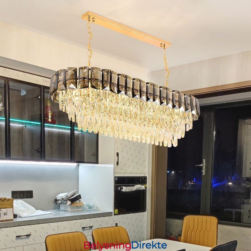 K9 Krystall Pendellampe Luksuriøs Oval Hengelampe