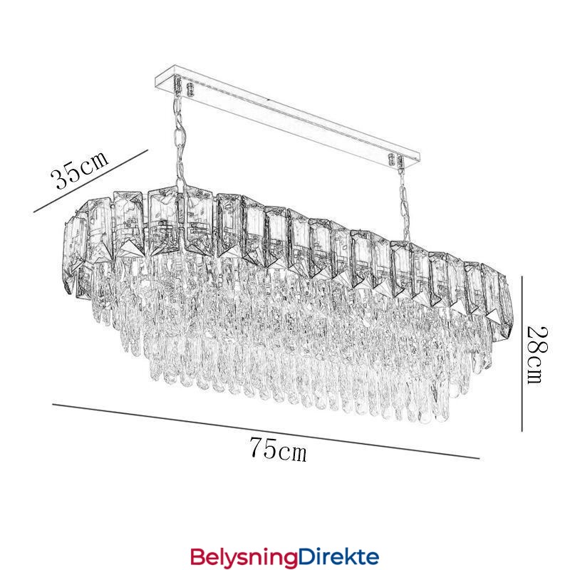 K9 Krystall Pendellampe Luksuriøs Oval Hengelampe