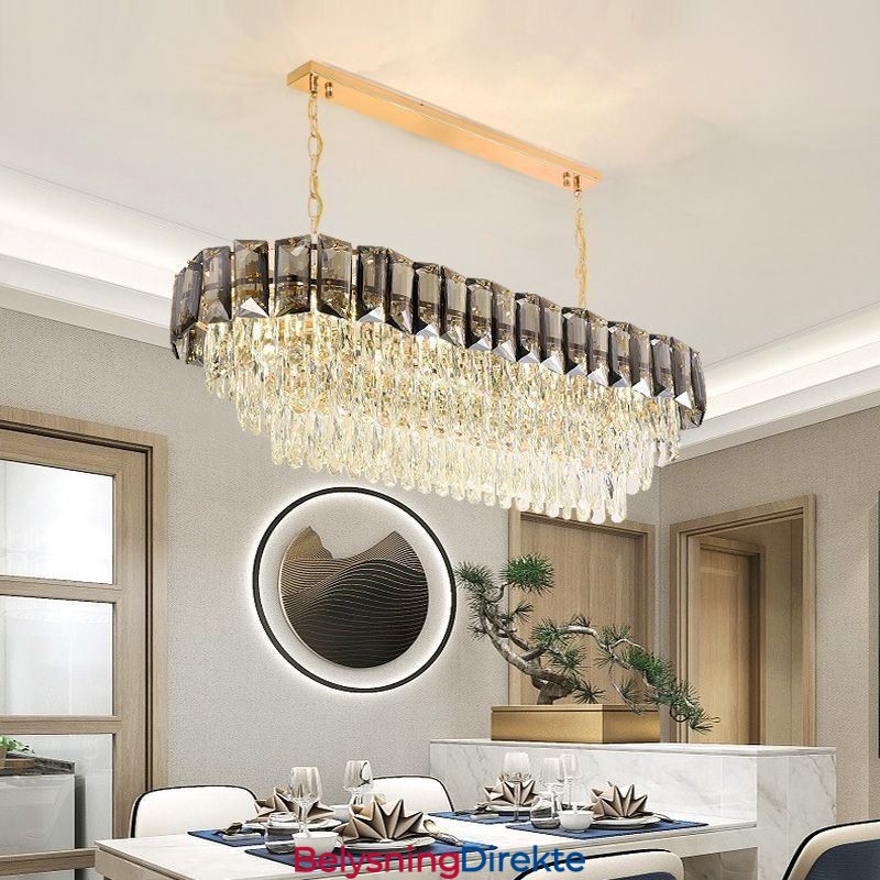 K9 Krystall Pendellampe Luksuriøs Oval Hengelampe