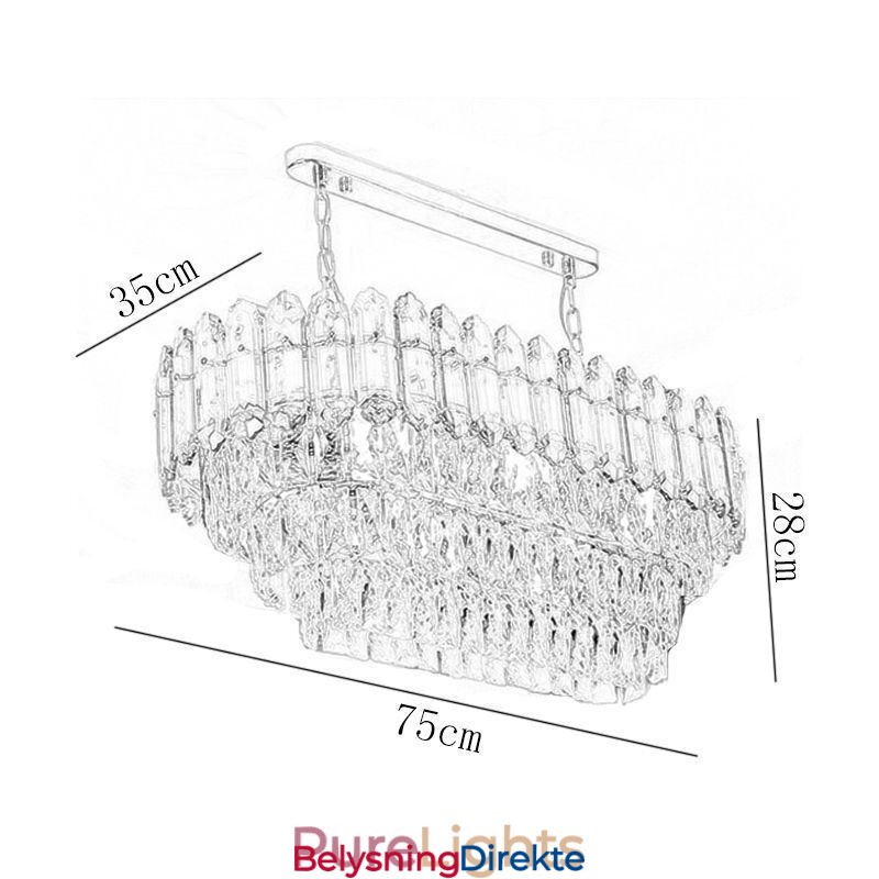 Moderne Krystall Pendellampe Luksuriøs Oval Taklampe