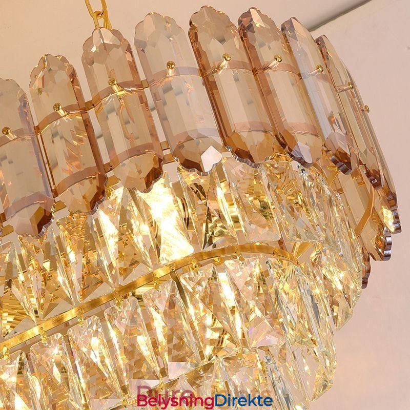 Moderne Krystall Pendellampe Luksuriøs Oval Taklampe