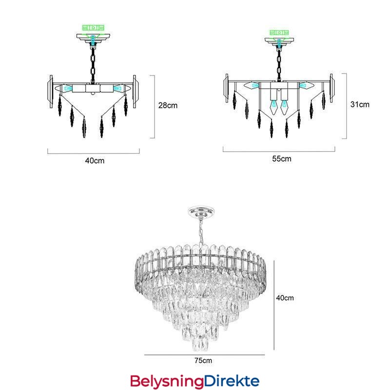 Moderne Krystall Pendellampe I Takbelysning