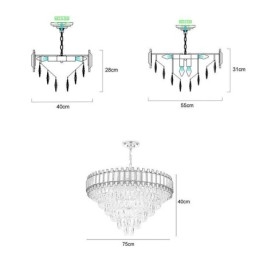 Luksuriøs Krystall Pendellampe Rund Takbelysning