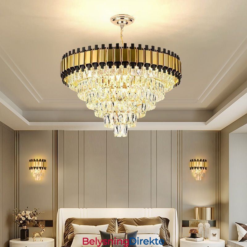 Luksuriøs Krystall Pendellampe Rund Takbelysning