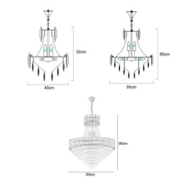 Moderne Gullkrystall Pendellampe Hengende Lampe