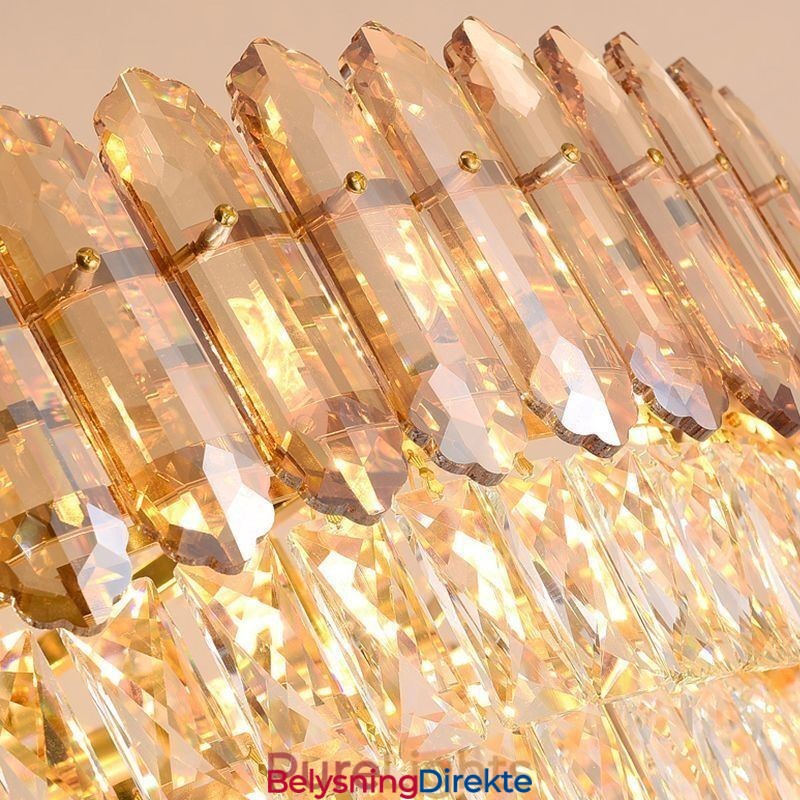 Moderne Gullkrystall Pendellampe Hengende Lampe