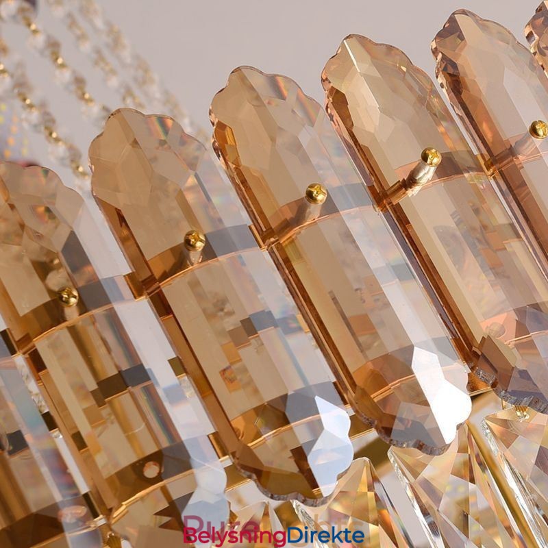 Moderne Gullkrystall Pendellampe Hengende Lampe