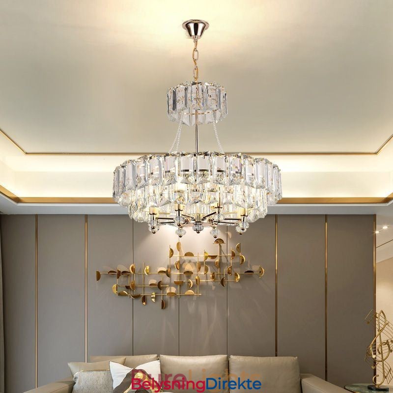 Hvit Krystall Pendellampe Moderne Taklamper Hengende Lamper