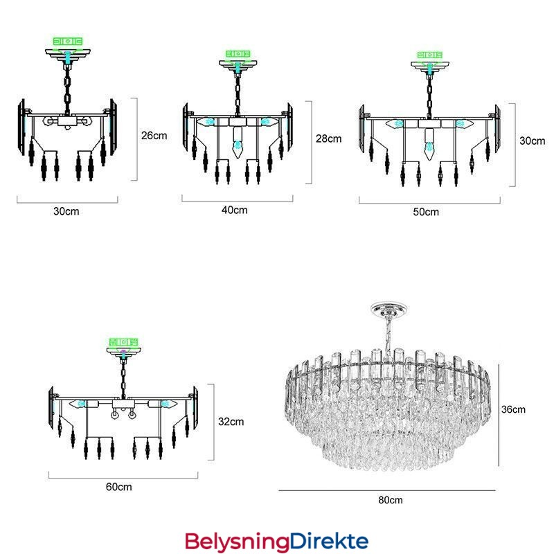 Europeisk Pendellampe Moderne K9 Krystallbelysning