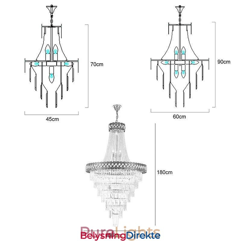 Luksuriøs Pendellampe I Krystall I Taket