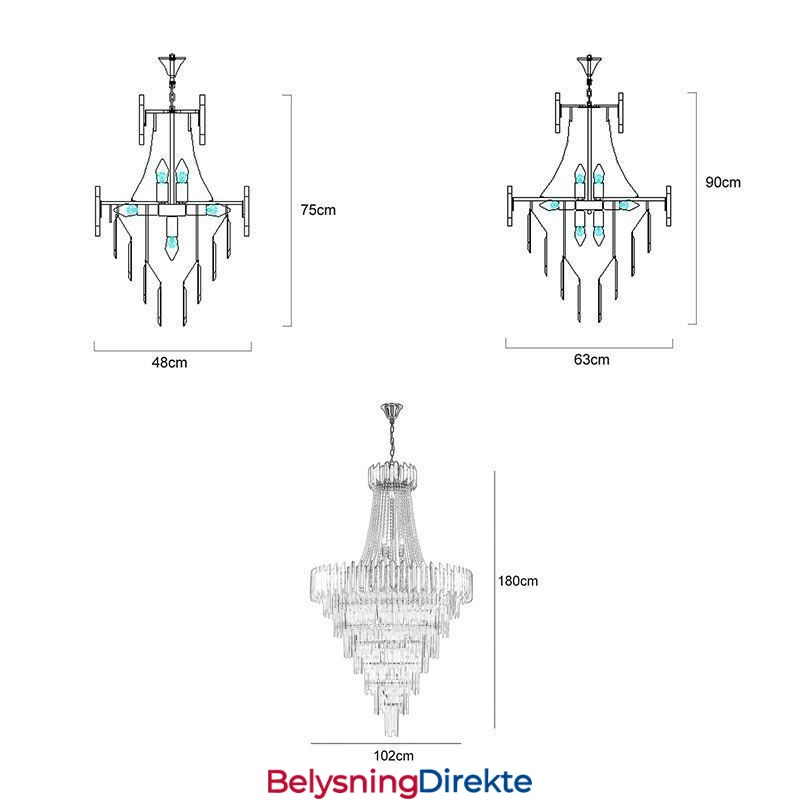 Nydelig Pendellampe I Krystall I Taket