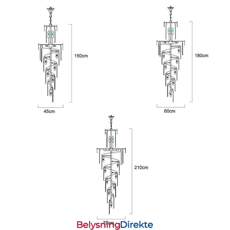 Luksuriøs Pendellampe Stor Hengelampe 12 16 18 Lys