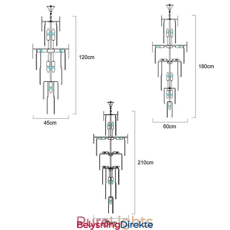 Europeisk Pendellampe Moderne Spektakulær K9 Taklampe