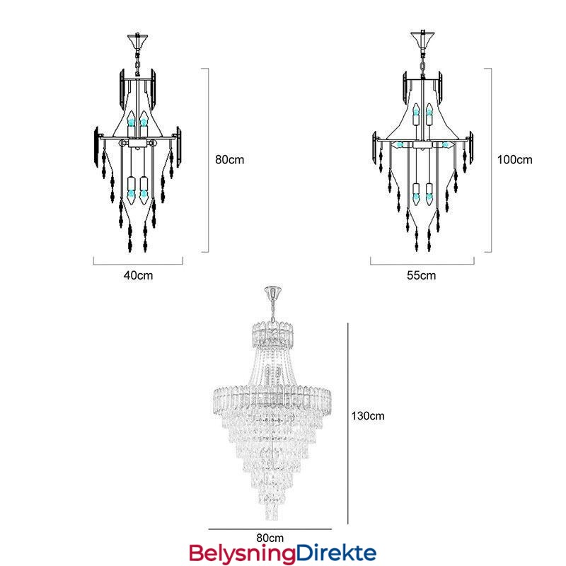 Konisk Krystall Pendellampe Elegant Hengelampe