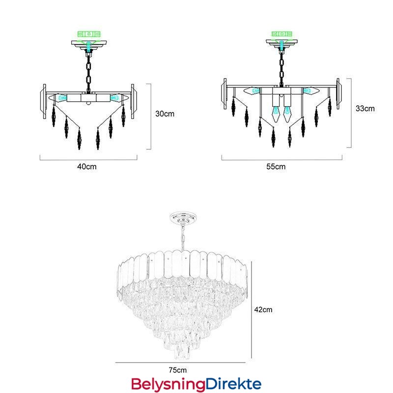 Moderne Elegant Krystall Pendellampe Konisk Taklampe