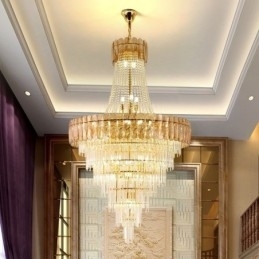 Europeisk Elegant Krystall Pendellampe Konisk Taklampe