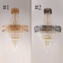 Europeisk Elegant Krystall Pendellampe Konisk Taklampe