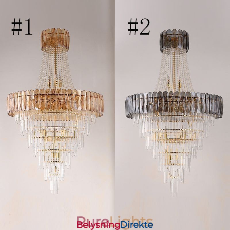 Europeisk Elegant Krystall Pendellampe Konisk Taklampe