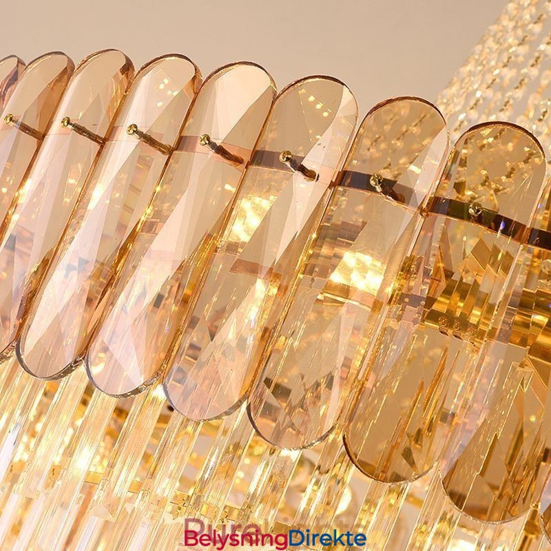 Europeisk Elegant Krystall Pendellampe Konisk Taklampe