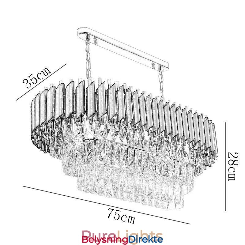 Krystall Pendellampe Oval Taklampe