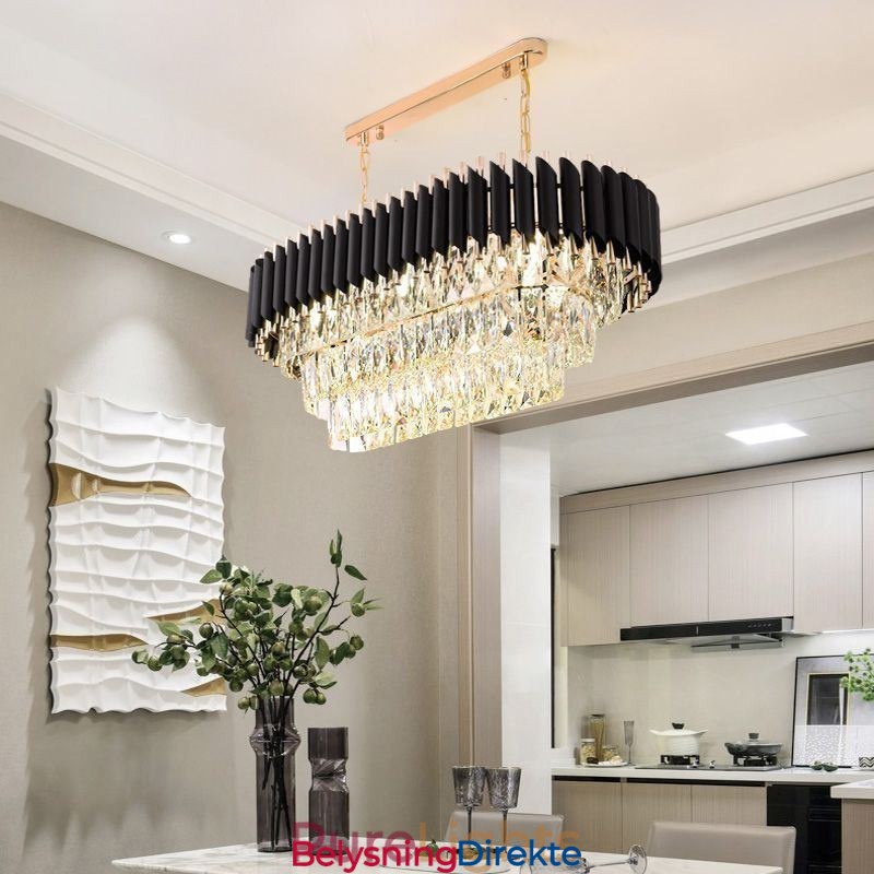 Krystall Pendellampe Oval Taklampe