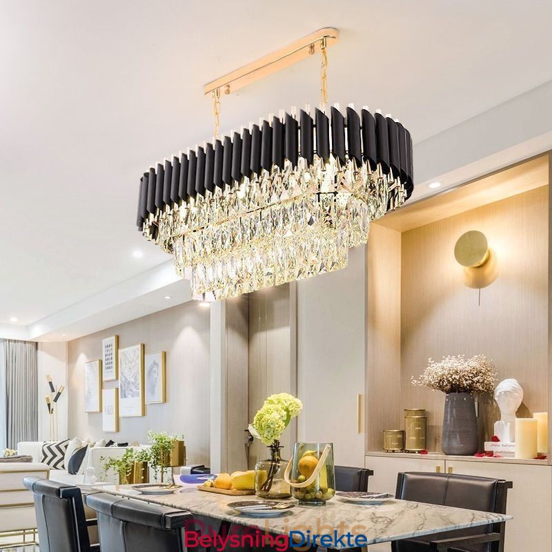 Krystall Pendellampe Oval Taklampe