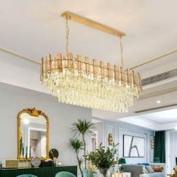 Moderne Krystall Pendellampe Oval Taklampe