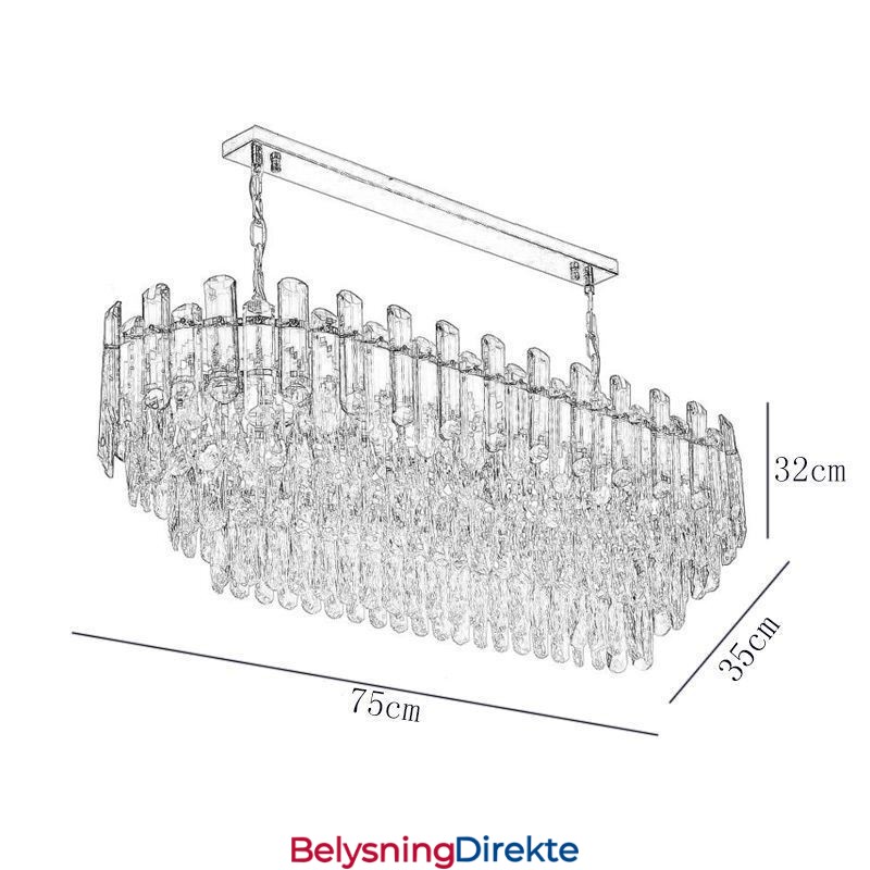 Moderne Krystall Pendellampe Oval Taklampe